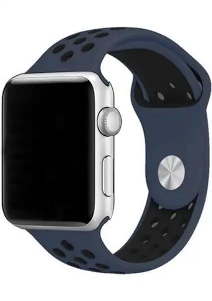 Apple Watch Seri 4U Delikli Spor Kayış Gece Mavisi ve Siyah Seçenekleri