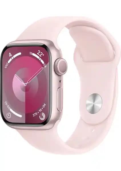 Apple Watch Seri 9 GPS 41mm Pembe Alüminyum Kasa Spor Kordon ile Şıklık ve Fonksiyonellik