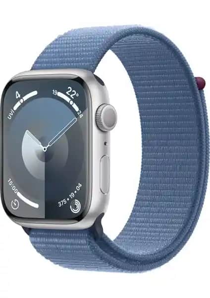 Apple Watch Seri 9 GPS 45MM Gümüş Rengi Alüminyum Kasa Spor Loop Teknolojisi ve Estetiği Bir Arada