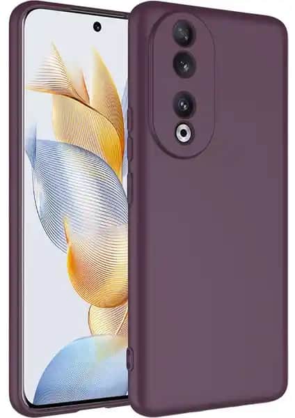 Huawei Honor 90 için şık ve dayanıklı silikon kılıf Zore Mara Lansman Kapak-Mürdüm