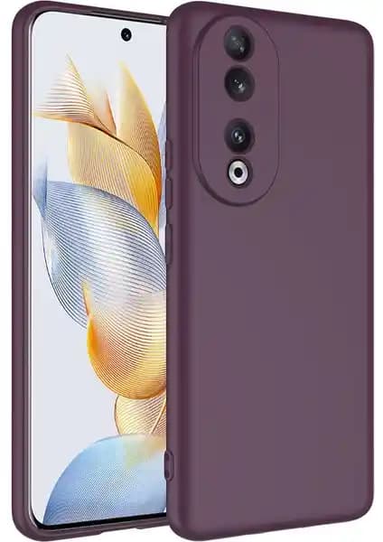 Huawei Honor 90 için şık ve dayanıklı silikon kılıf Zore Mara Lansman Kapak-Mürdüm
