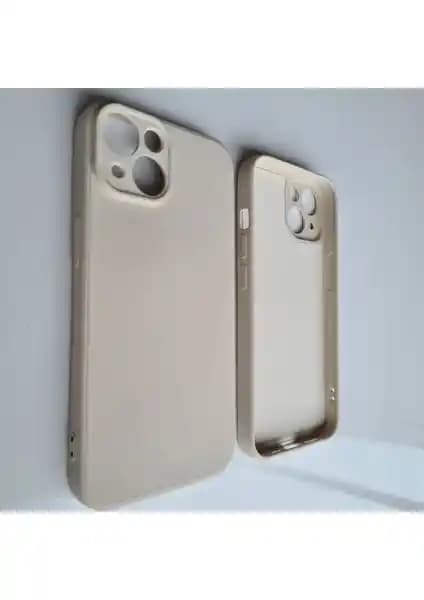 iPhone 13 için Kamera Koruma Amaçlı Kadife İç Yüzeyli Esnek Silikon Kılıf