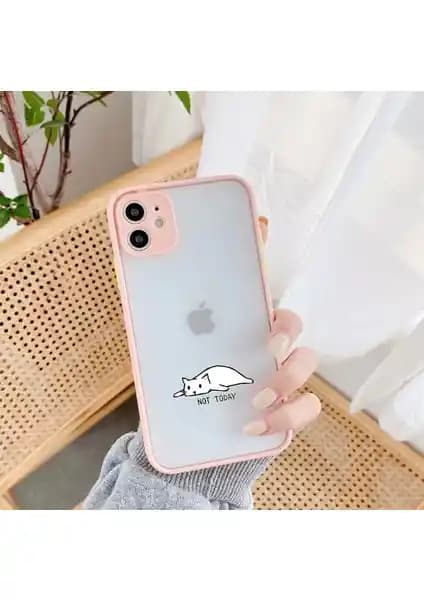Moodcase Not Today Desen Pembe iPhone 11 Korumalı Telefon Kılıfı Şık ve Dayanıklı Tasarım
