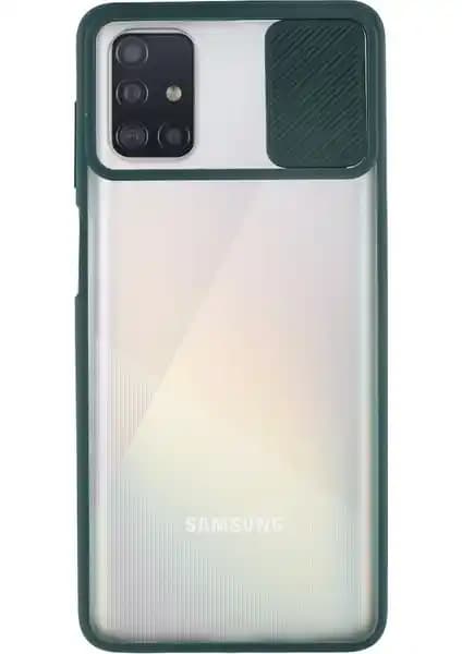 Samsung Galaxy A51 için Kamera Koruyucu Açılır Kapanır Silikon Kılıfı Güvenli ve Şık Tasarım