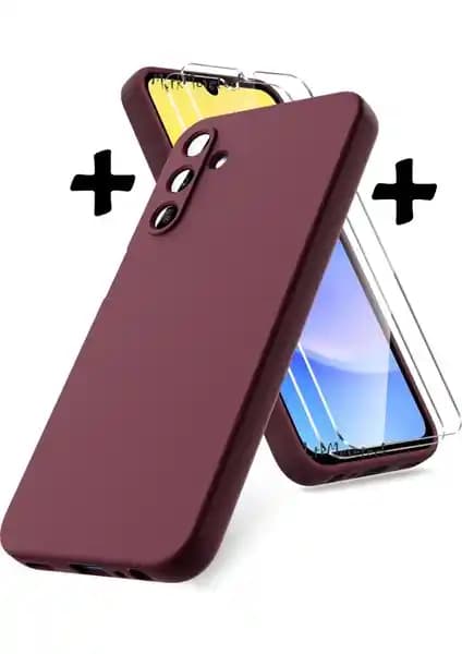 Samsung Galaxy A55 için şık ve dayanıklı kılıf ile ekran koruyucu seti