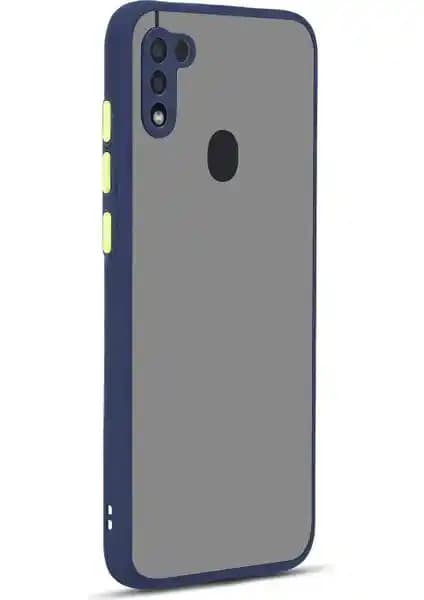 Samsung Galaxy M11 için Renkli Kenarlı ve Kamera Koruma Özellikli Buzlu Kılıf