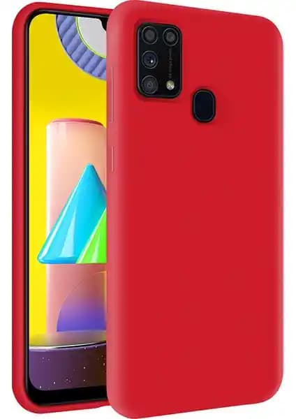 Samsung Galaxy M31 için Kadife İç Yüzeyli Silikon Kılıf Şık ve Güçlü Koruma Sağlar