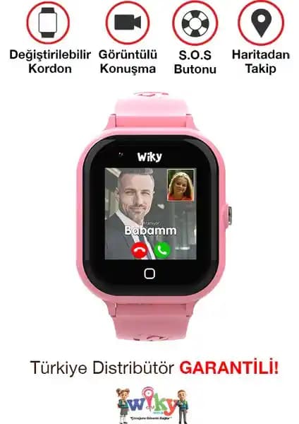 Wiky Watch 4s Görüntülü Akıllı Çocuk Saati Pembe Güvenlik ve İletişim Özellikleri