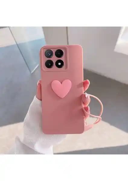 Xiaomi Poco X6 için Kalpli Love Silikon Kılıf Şıklık ve Koruma Sunar