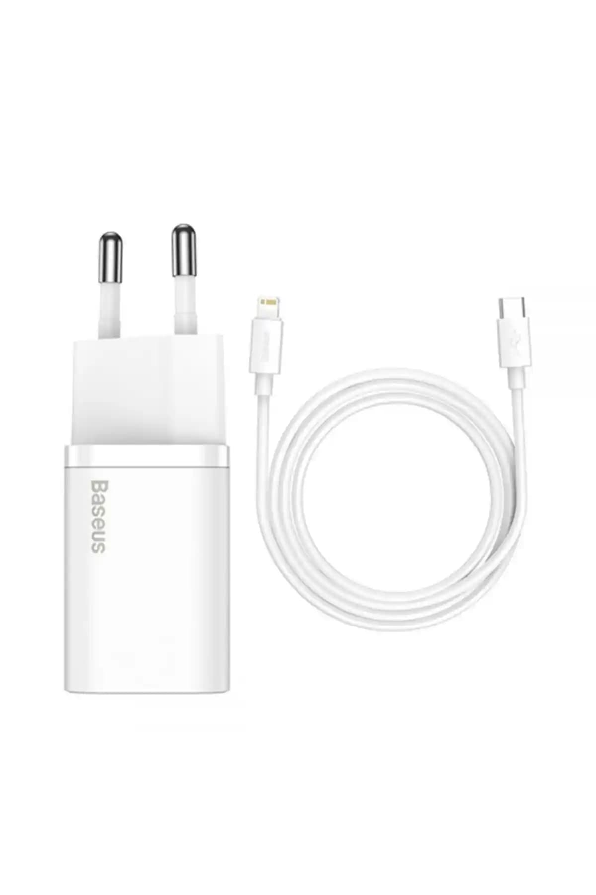 Baseus Super Si 1C 20W Hızlı Şarj Adaptörü ve Type-C to Lightning iPhone Kablosu Seti