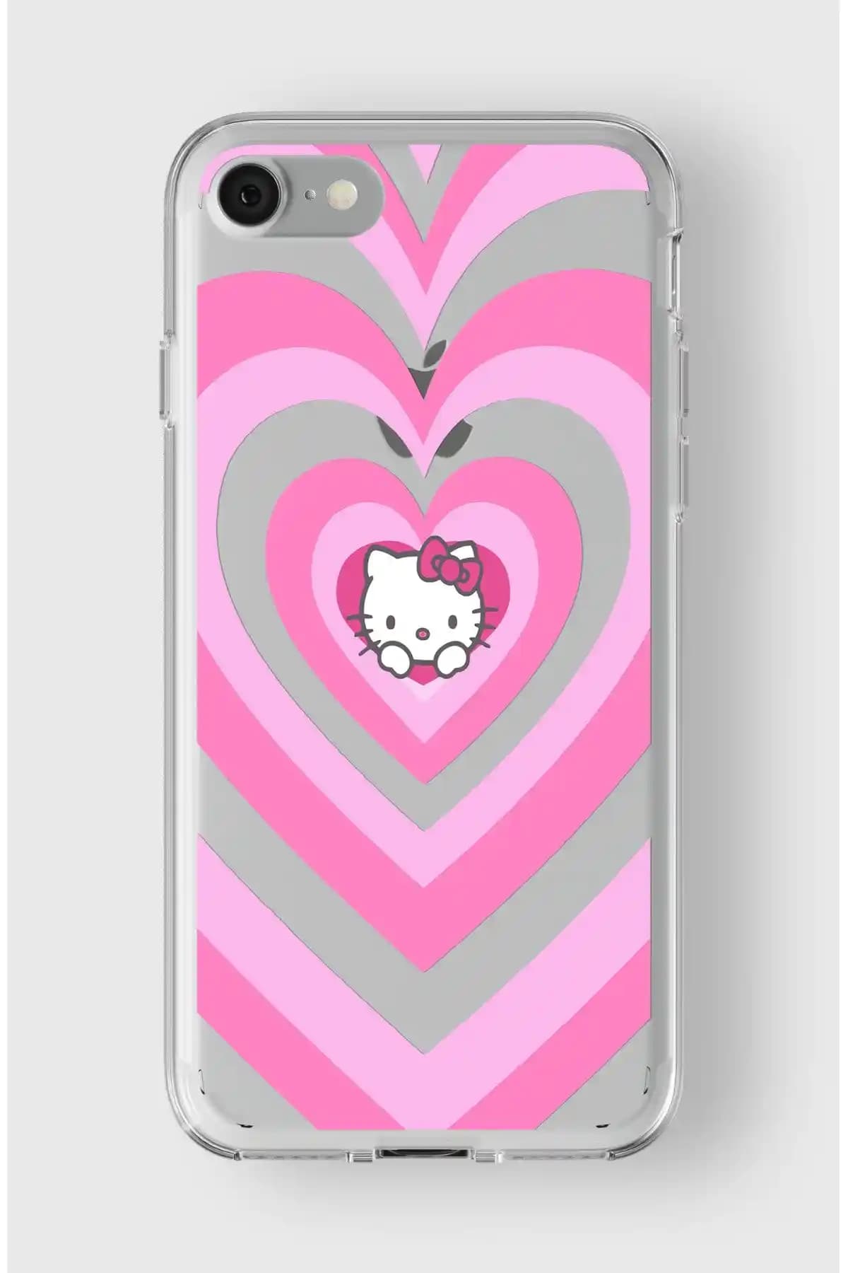 Elorakılıf Renkli ve Sevimli Hello Kitty Tasarımlı iPhone Kılıfı 7/8/SE 2020 Uyumlu