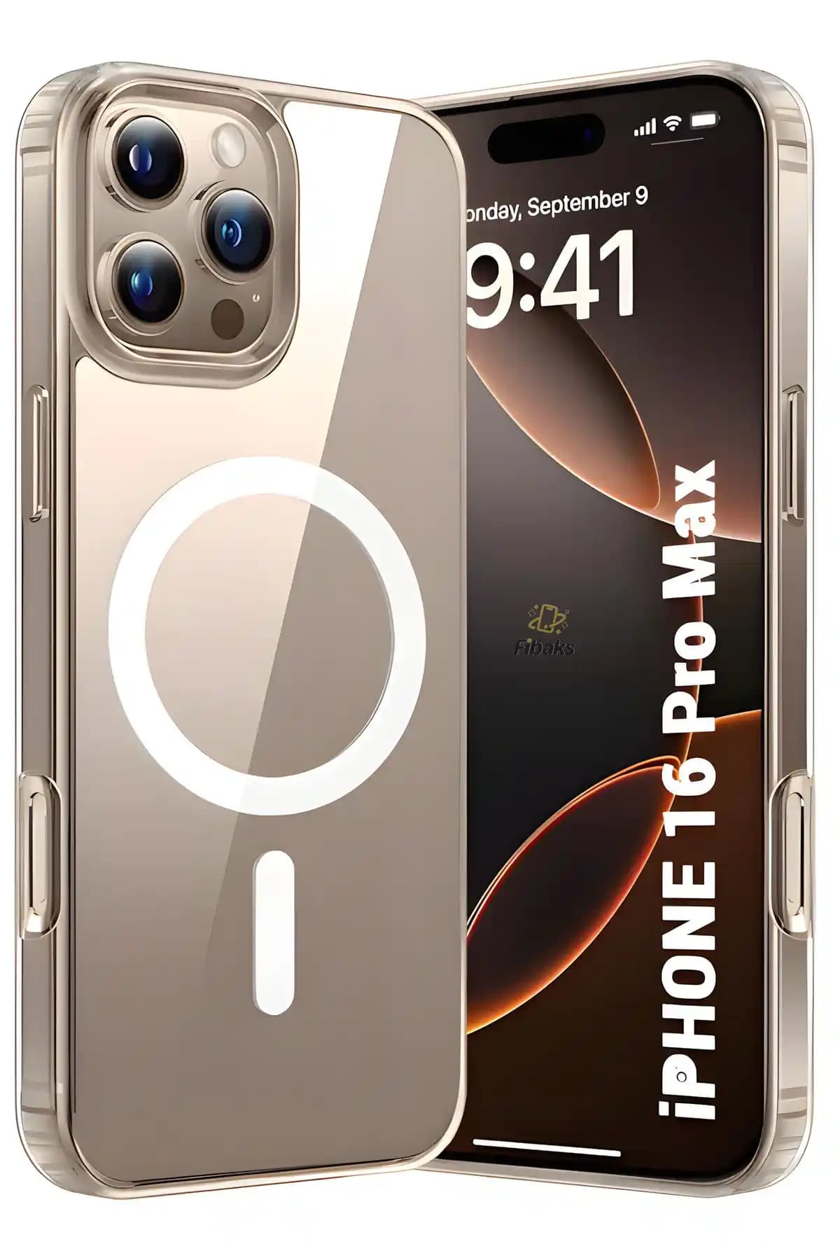 Fibaks iPhone 16 Pro Max uyumlu şeffaf silikon kılıf ile şıklık ve koruma sağlama