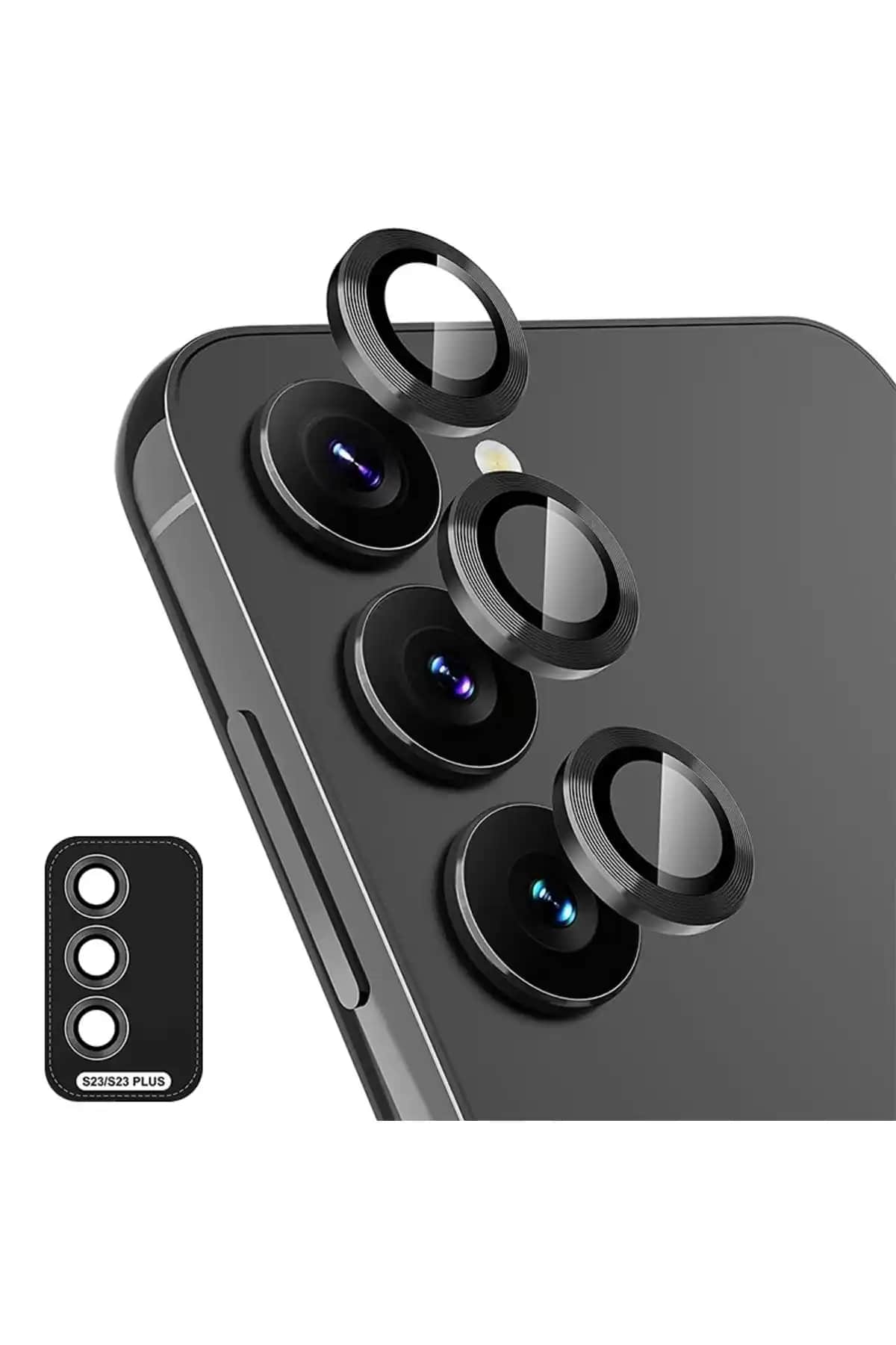 Samsung Galaxy S23 ve S23 Plus için 3 Parça Kamera Lens Koruyucu Cam Seti