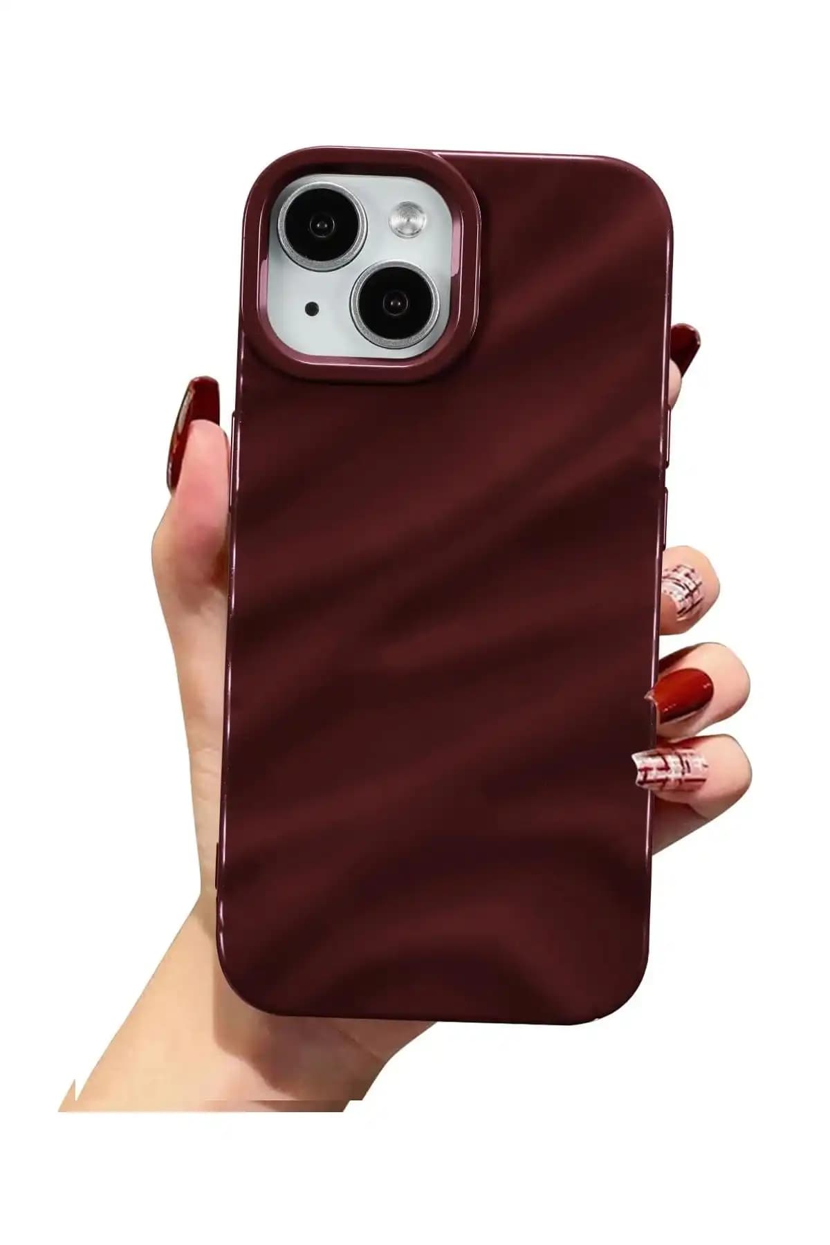 KVK PRİVACY iPhone 15 İçin Fiyonk Desenli ve Bordo Kılıf Karşılaştırması 2