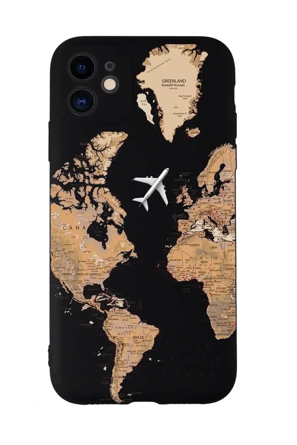 Mooodcase iPhone 11 Dünya Harita Desenli Lansman Kılıfı Şık ve Koruyucu Tasarım