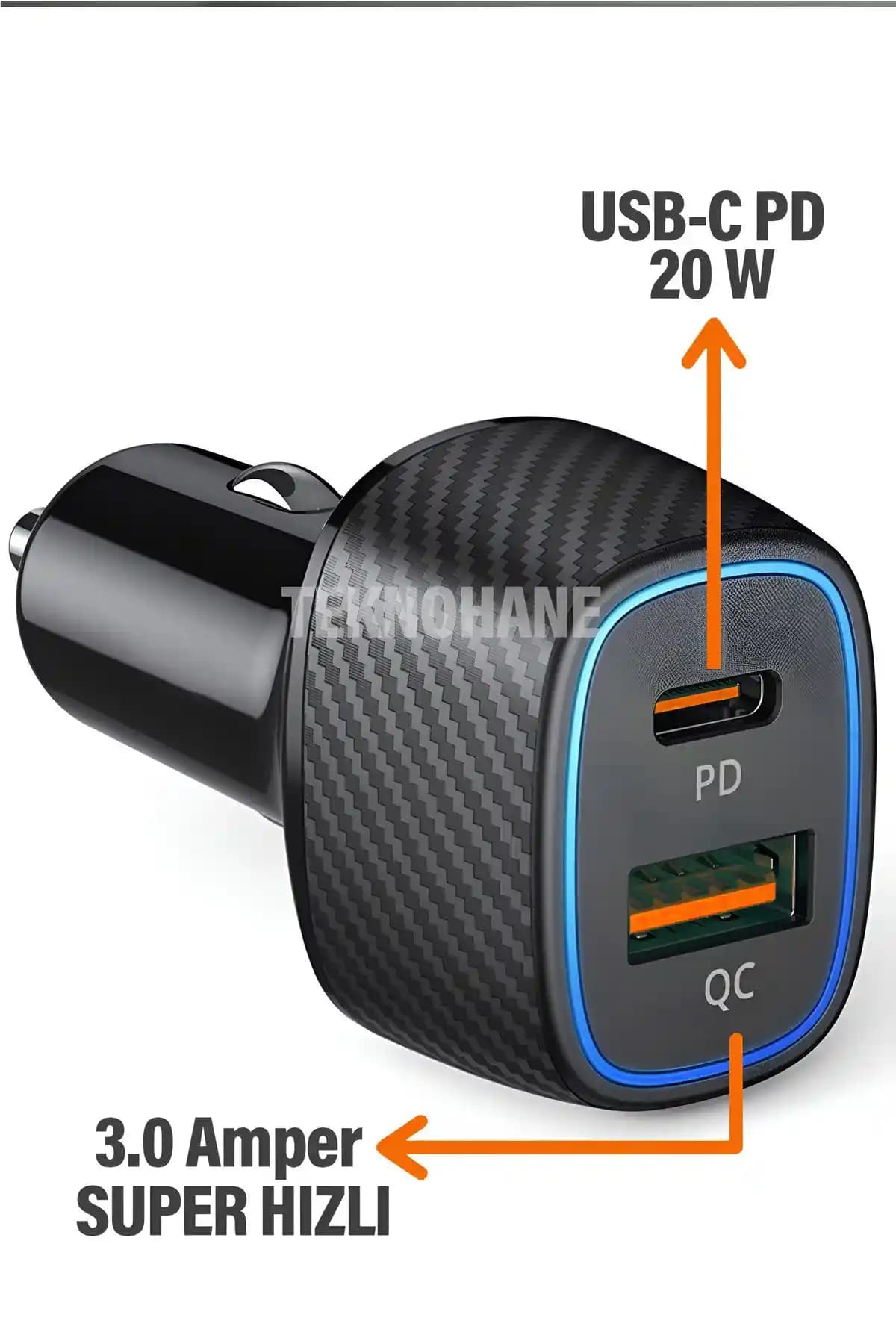 TEKNOHANE 3.0 Qualcomm 2 USB Hızlı Araç Şarj Cihazı: Yüksek Performans ve Güvenilirlik