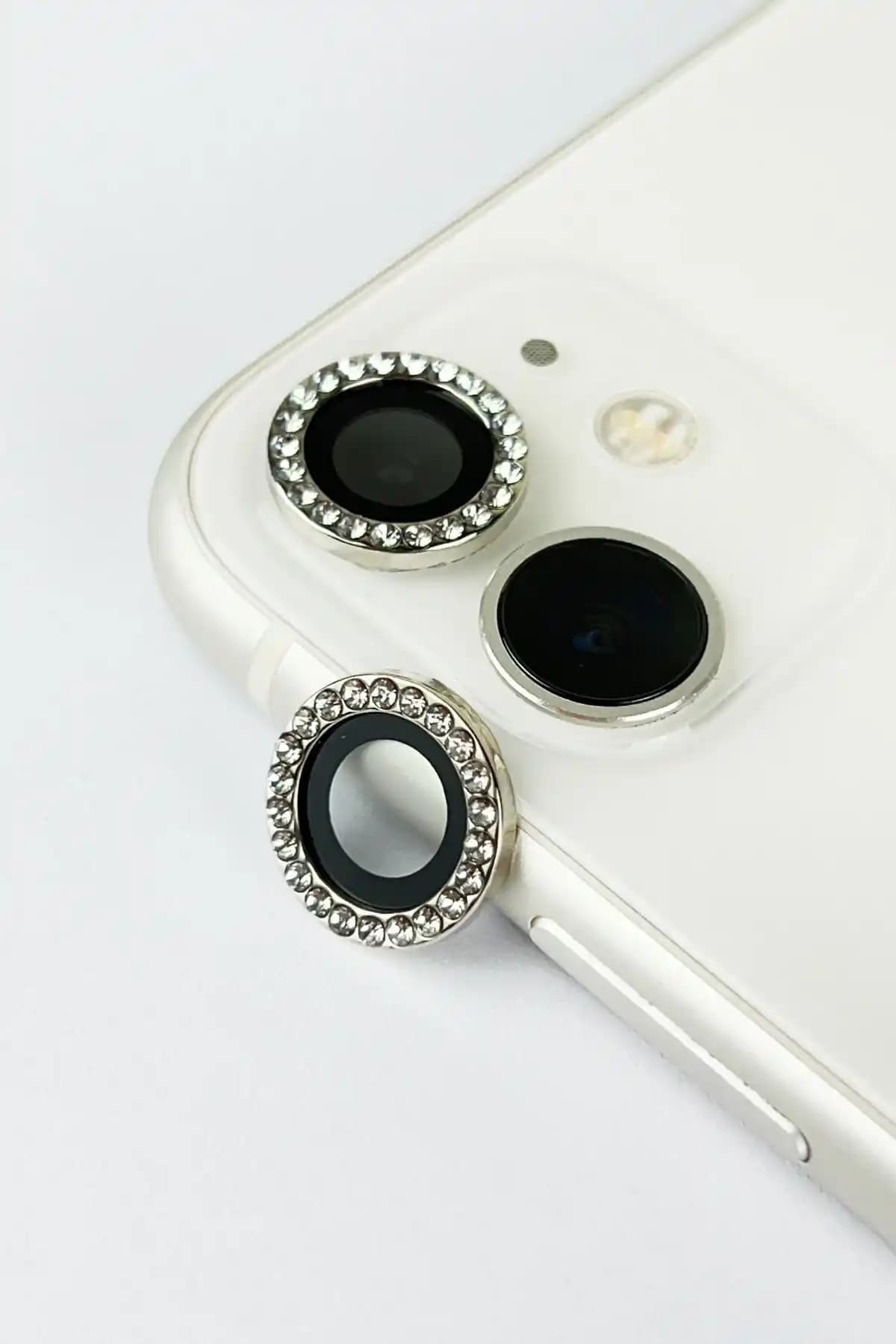Vip Case Pırlanta Taşlı iPhone 11/12 Mini Uyumlu Kamera Lens Koruyucu
