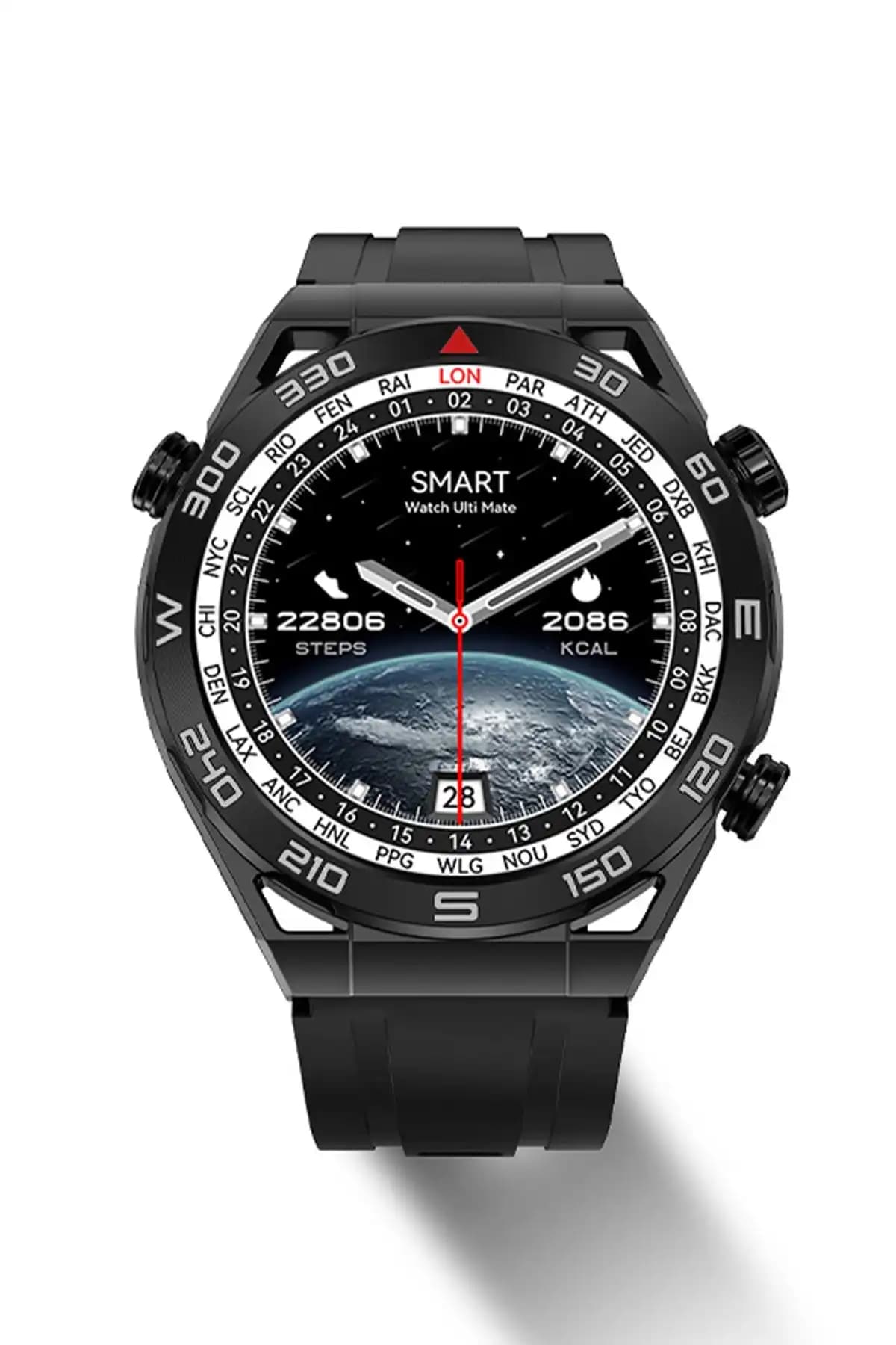 TECHNOMEN Smart Watch Dt Ultramate Elite Akıllı Saat Android Ios Uyumlu Çift Kordon Siri Nfc Gps
