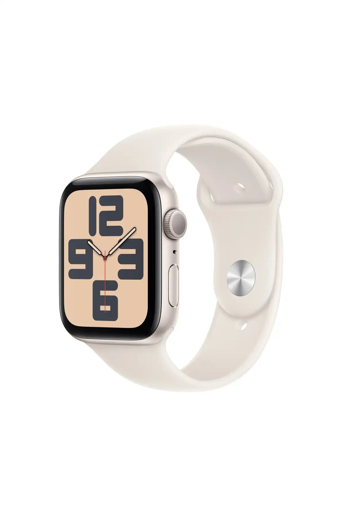 Apple Watch SE GPS 40mm Yıldız Işığı Alüminyum Kasa + Yıldız Işığı Spor Kordon - S/M