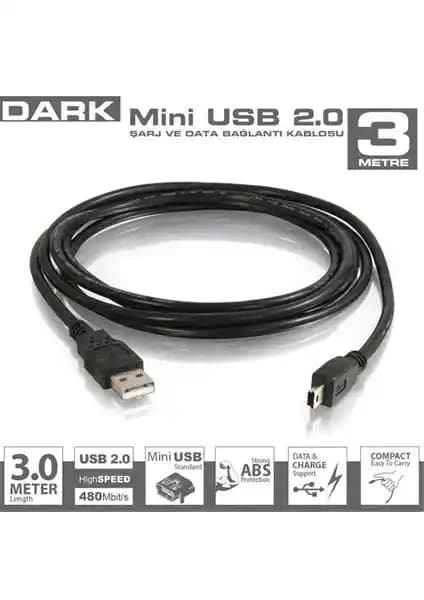 Dark DK-CB-USB2MINIL300 Mini USB 2.0 3 Metre Şarj ve Veri Kablosu İncelemesi