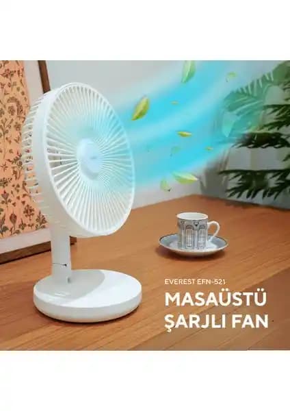Everest EFN-521 Masaüstü Fan: Taşınabilir ve Güçlü Soğutma Çözümü