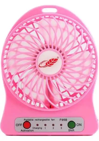 PolyGold Mini USB Fan Pembe: Taşınabilir ve Şarj Edilebilir Kişisel Soğutma Çözümü