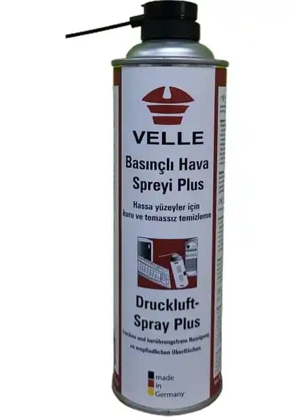 Velle Basınçlı Hava Spreyi Plus 500 ml: Endüstriyel ve Elektronik Temizlik Çözümü