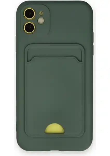 Apple iPhone 11 için Şık ve Koruyucu Silikon Kılıf Kartlı Tasarım