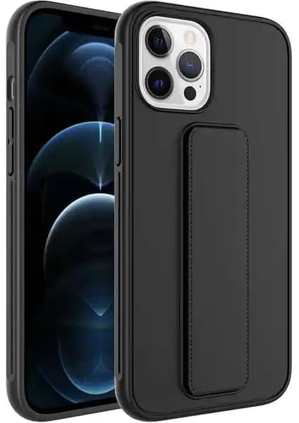 Apple iPhone 12 Pro için dayanıklı ve şık standlı TPU silikon kılıf