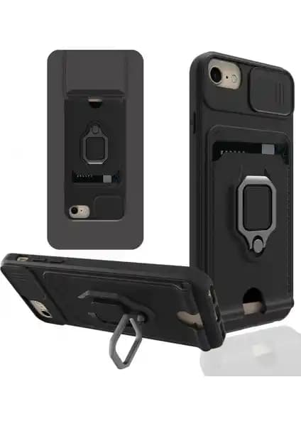 Aqua Aksesuar iPhone 6 Silikon Kılıfı Kamera Koruma ve Kartvizit Bölmeli