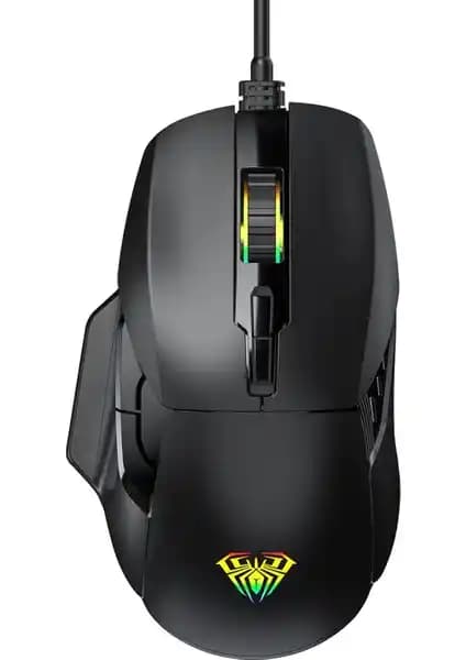 Aula F815 12800 DPI Rainbow RGB Makro Tuşlu Gaming Mouse Profesyonel Kullanım İçin