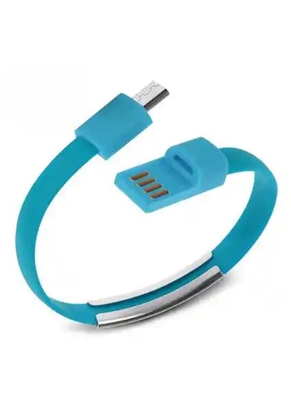 Codegen Micro USB Port Mavi Bileklik Şarj ve Veri Kablosu CDG-CNV67