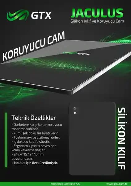GTX Jaculus Oyun Tableti Kılıf ve Ekran Koruyucu Seti Dayanıklı ve Şık Tasarım