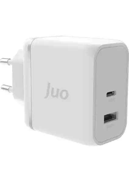 Juo 65W GaN USB-C + USB-A Şarj Cihazı Güçlü ve Kompakt Tasarımıyla Günlük Kullanım İçin Uygun