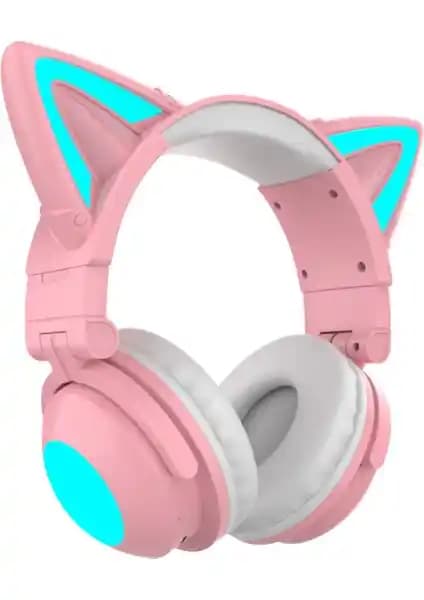 Kalavika LED Işıklı Kedi Kulak Bluetooth Kulaklık Çocuklar ve Gençler İçin Şık ve Fonksiyonel