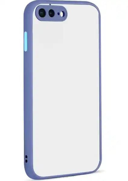 KNY Apple iPhone 8 Plus Renkli Kenarlı Kamera Korumalı Buzlu Hux Kapak: Şıklık ve Koruma Bir Arada