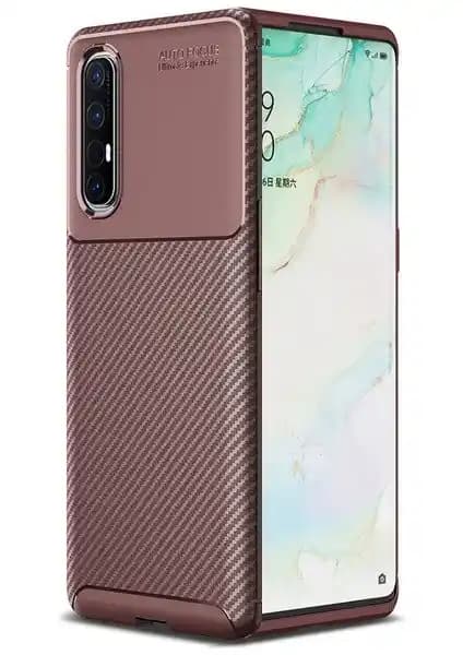KNY Oppo Reno 3 Pro Kılıfı Karbon Desenli Silikon Koruyucu ve Şık Tasarım