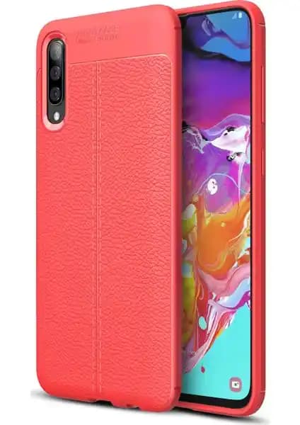 Kvy Samsung Galaxy A70 Deri Görünümlü Lux Niss Silikon Kılıfı Şık ve Koruyucu Tasarım Özellikleri
