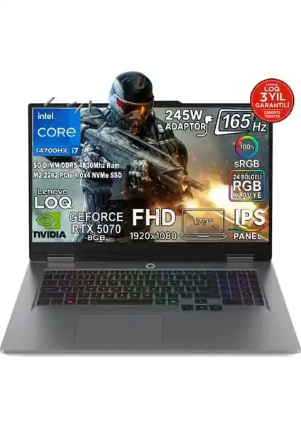 Lenovo LOQ 17IRX10: Yüksek Performanslı ve Taşınabilir Oyun Dizüstü Bilgisayarı