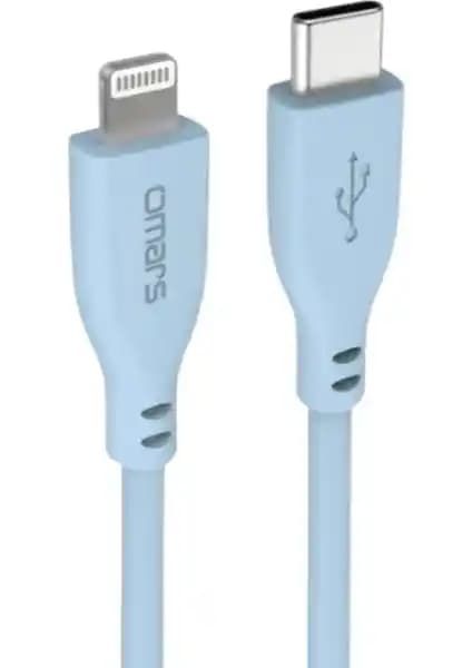Omars USB-C to MFI Lightning Silikon PD Hızlı Şarj Kablosu: Dayanıklı ve Estetik Apple Uyumlu Kablo