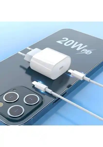Paleon Apple iPhone Hızlı Şarj Aleti Seti 20W USB-C Adaptör ve PD Kablosu