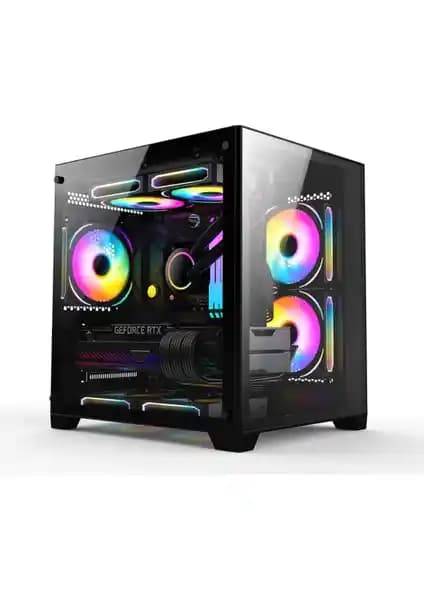 Revenge Nova 3 RGB Fanlı Temperli Cam Panel Boş Micro ATX Gaming Bilgisayar Kasası