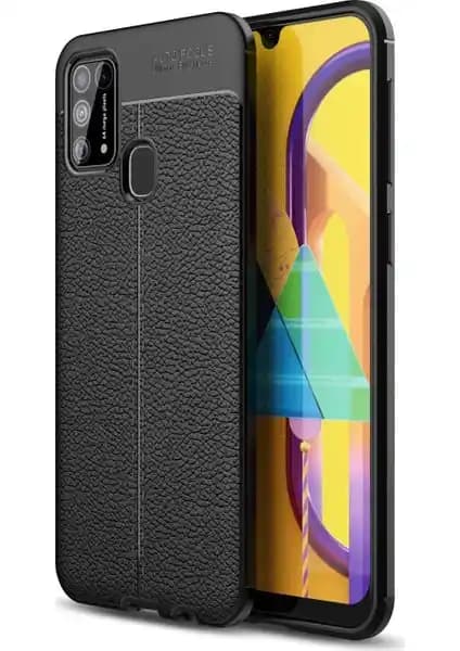 Samsung Galaxy M21 için Deri Görünümlü Lux Niss Silikon Kılıfı Şıklık ve Koruma Bir Arada