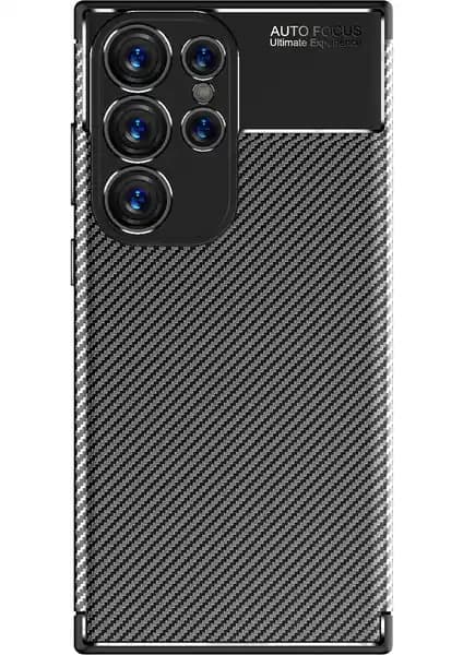 Samsung Galaxy S23 Ultra için dayanıklı ve şık karbon desenli silikon kılıf