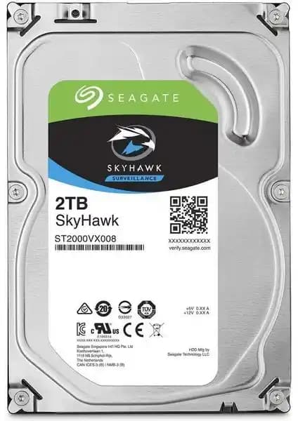 Seagate 2TB SkyHawk Güvenlik Diski 3.5 İnç SATA 3 Yüksek Kapasiteli ve Güvenilir Depolama Çözümü