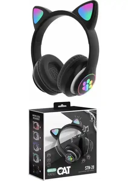 Sore Kedi Kulaklı Bluetooth Kulaklık: Çocuklar ve Gençler İçin Renkli ve Fonksiyonel Kulaklık