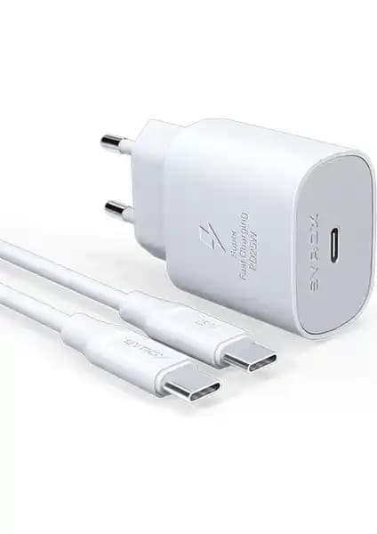 Syrox Samsung Galaxy A34 5G Uyumlu 25W Type-C Hızlı Şarj Cihazı Güvenilir ve Pratik Çözüm