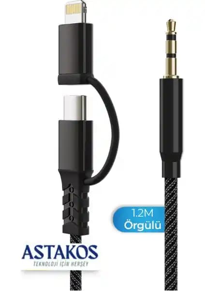 Tigdes Type C 1.2 M 2-in-1 USB-C ve Lightning Ses Kablosu Çok Yönlü Bağlantı Çözümü