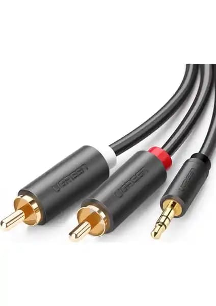 Ugreen 3.5mm AUX RCA Ses Kablosu 2 Metre Uzunluk ve Yüksek Ses Kalitesi