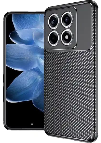 Xiaomi Mi 14T Pro Uyumlu Karbon Tasarımlı Silikon Kılıfı Şıklık ve Koruma Sunar